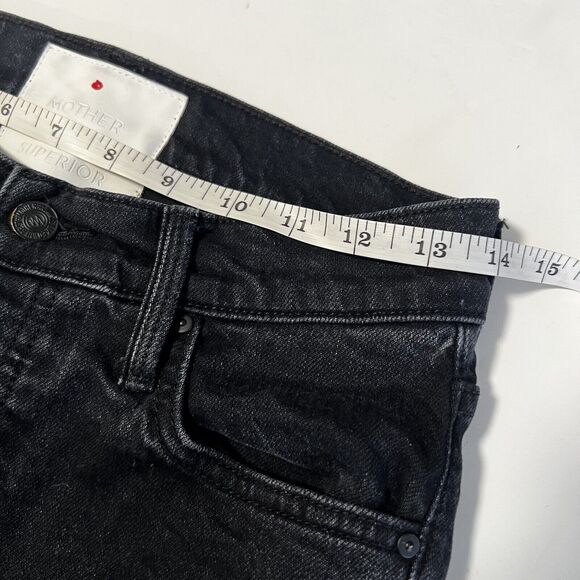 Mother Superior Sz 25 The Scrapper Cuff Ankle Fray Blackwashed Jeans - Picture 11 of 12